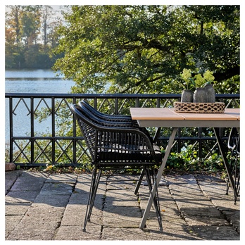 Záhradný stôl TURUNTU prírodná/čierna 7