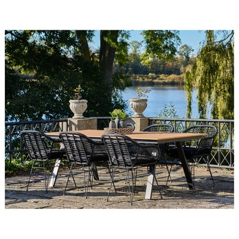 Záhradný stôl TURUNTU prírodná/čierna 8