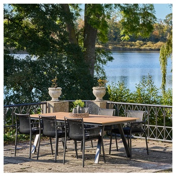 Záhradný stôl TURUNTU prírodná/čierna 1