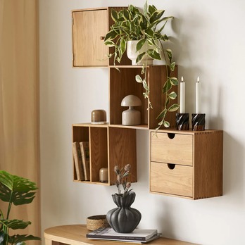 Nástenný regál TUWNSVALLI VI dub 4