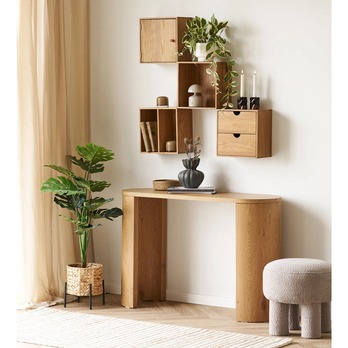 Nástenný regál TUWNSVALLI dub, sada 4 ks 3