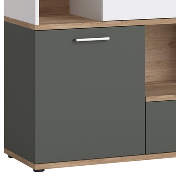 Komoda TWENTY dub castello/alpská biela/grafit, šírka 100 cm 3