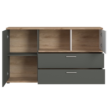 Komoda TWENTY dub castello/alpská biela/grafit, šírka 150 cm 1