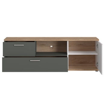 TV komoda TWENTY dub castello/alpská biela/grafit 1