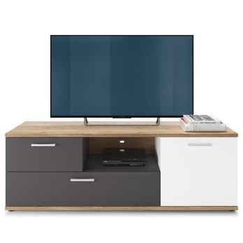 TV komoda TWENTY dub castello/alpská biela/grafit 2