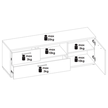 TV komoda TWENTY dub castello/alpská biela/grafit 5