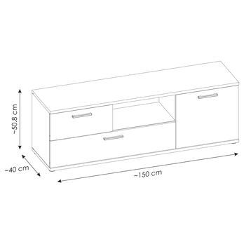 TV komoda TWENTY dub castello/alpská biela/grafit 6