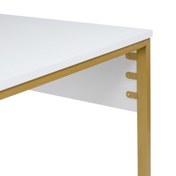 Písací stôl TWIN biela/zlatá 6