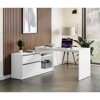 Písací stôl UMAR biela/betón 1