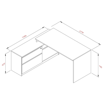 Písací stôl UMAR biela/betón 6