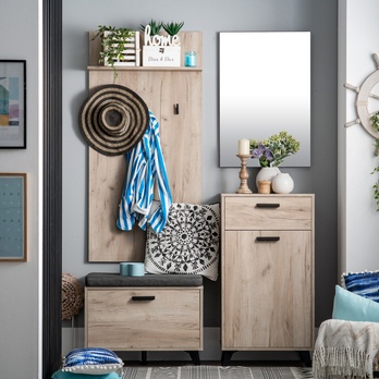 Predsieňový panel UMBRIA dub sivý/čierna 1