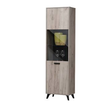 Vitrína UMBRIA dub sivý/čierna 3