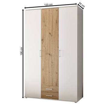 Šatníková skriňa UMIA biela/dub artisan 8