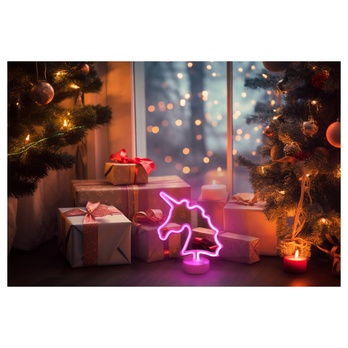 Stolná LED lampa UNICORN II biela/ružová 2