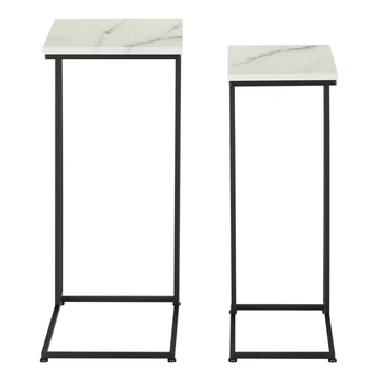 Sada príručných stolíkov UPPELLO čierna/mramor, 2 ks 3