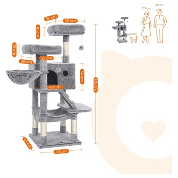 Škrabadlo pre mačky URIUS III modrosivá 7