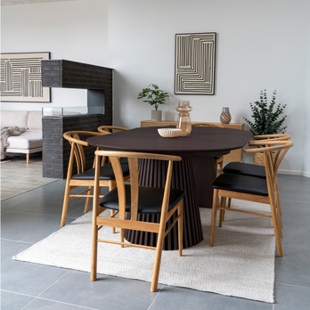 Jedálenský stôl USOKO 120-200 dubová dyha čierna 1