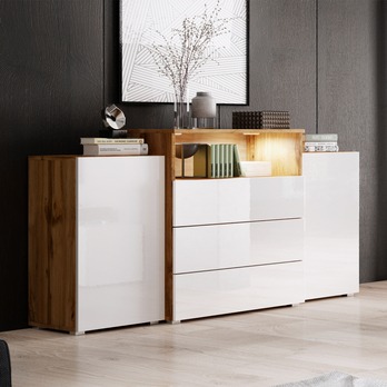 Komoda  USTYM dub wotan/biela 1