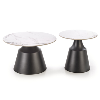 Sada konferenčných stolíkov V-CH-MAGNETA-LAW biely mramor/čierna, 2 ks 4