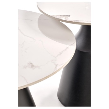 Sada konferenčných stolíkov V-CH-MAGNETA-LAW biely mramor/čierna, 2 ks 6