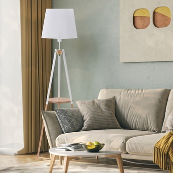 Stojacia lampa VAIO biela/prírodná 2