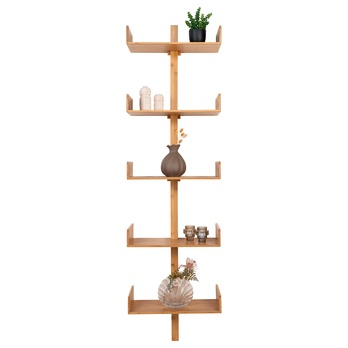 Nástenný regál VALLO bambus, výška 180 cm 3