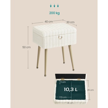 Toaletný taburet VANITY biela 3