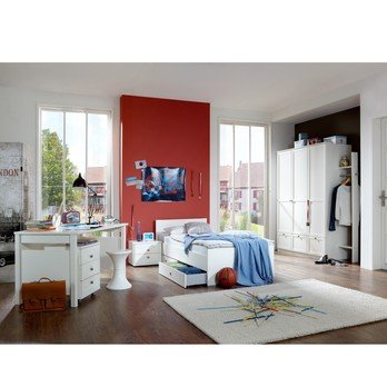 Nočný stolík VANNES biela, 2 zásuvky 1