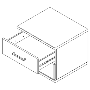 Nočný stolík VANNES biela, 2 zásuvky 2