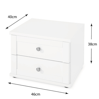 Nočný stolík VANNES biela, 2 zásuvky 3