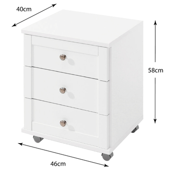 Kontajner VANNES biela, 3 zásuvky 4