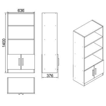 Knižnica VARIO dub/čierna 5