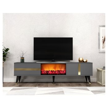 TV stolík VARNA antracitová/zlatá 1