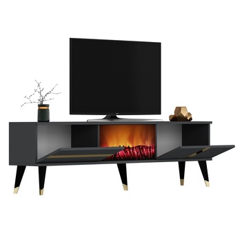 TV stolík VARNA antracitová/zlatá 2