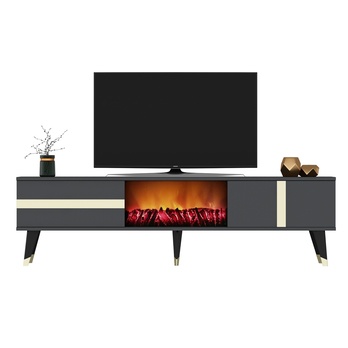 TV stolík VARNA antracitová/zlatá 3