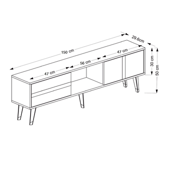 TV stolík VARNA antracitová/zlatá 4