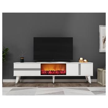 TV stolík VARNA biela/strieborná 1