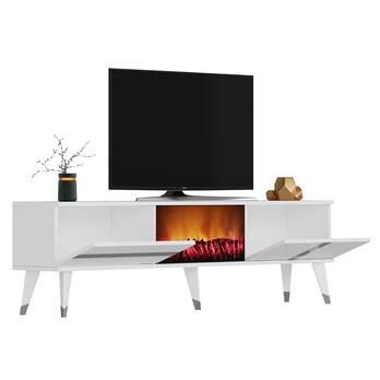 TV stolík VARNA biela/strieborná 2