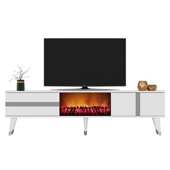 TV stolík VARNA biela/strieborná 3