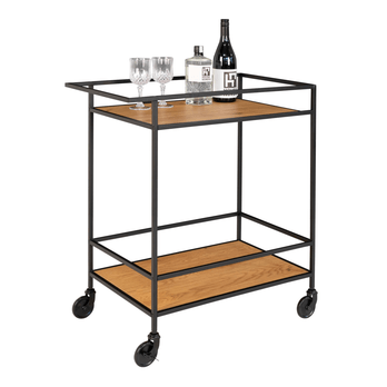 Servírovací vozík VATO dub/čierna 3