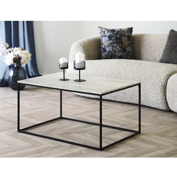 Konferenčný stolík  VATO travertín/čierna 1