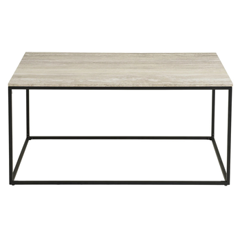 Konferenčný stolík  VATO travertín/čierna 2