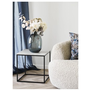 Prístavný stolík VATO travertín/čierna 1