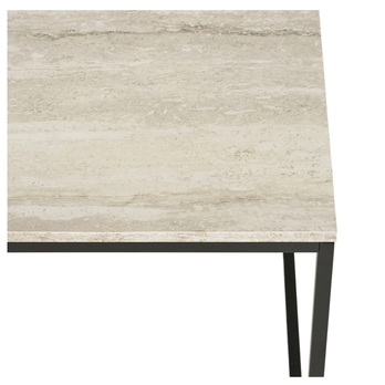 Prístavný stolík VATO travertín/čierna 3