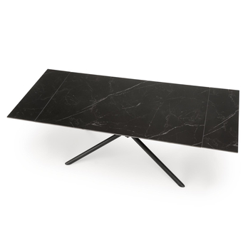Jedálenský stôl VATURANU čierny mramor/čierna 6