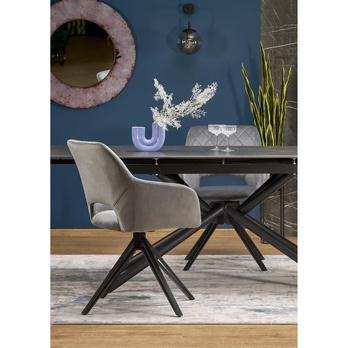 Jedálenský stôl VATURANU čierny mramor/čierna 13