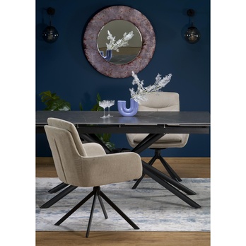 Jedálenský stôl VATURANU čierny mramor/čierna 14