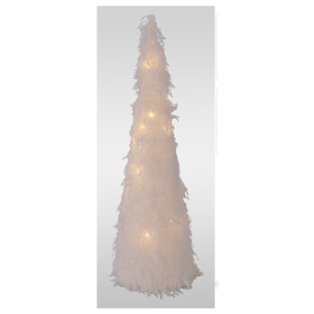 Dekorácia kužeľ VAUGHN biela, výška 37 cm, s LED osvetlením 1