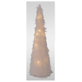 Dekorácia kužeľ VAUGHN biela, výška 47 cm, s LED osvetlením 1