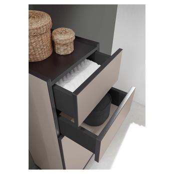 Spodná kúpeľňová skrinka VEGA 30 kašmírová/čierna 9